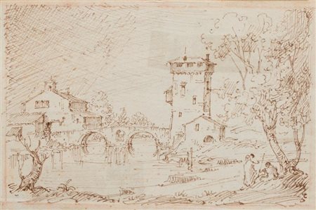 Giuseppe Latini detto Il Maestro del Ricciolo (1903 - 1972) PAESAGGIO...