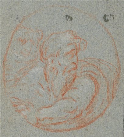 Scuola Romana del XVII secolo STUDIO DI FIGURA MASCHILE CON BARBA IN UN...