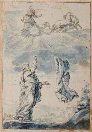 Scuola Italiana del XVII secolo ALLEGORIA CON CRISTO E IL CARRO DI EZECHIELE...