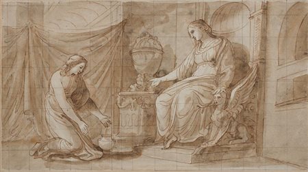 Andrea Appiani (1754 - 1817) PSICHE DAVANTI A PROSERPINA Penna e inchiostro...