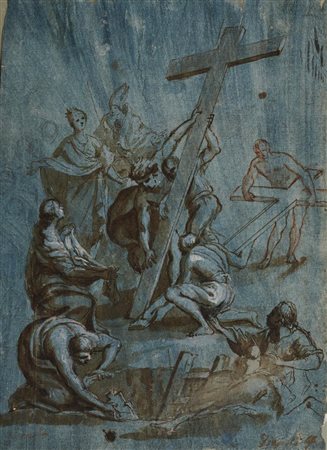 Scuola Spagnola del XVIII secolo IL RITROVAMENTO DELLA VERA CROCE Penna,...