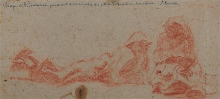 Antonio Fontanesi (1818 - 1882) GIOVANE DISTESO E GIOVANE PAESANA Matita...