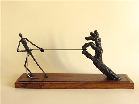 CARLO PAZZAGLIA LOTTA IMPARI, 2019 ferro Cm h 53x15x25