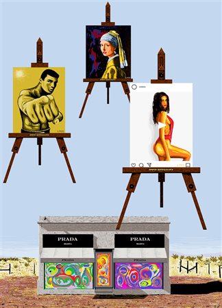 GIOVANNI SECHI “Enoch Entronauta” Icone Paint Windows cm 68x49