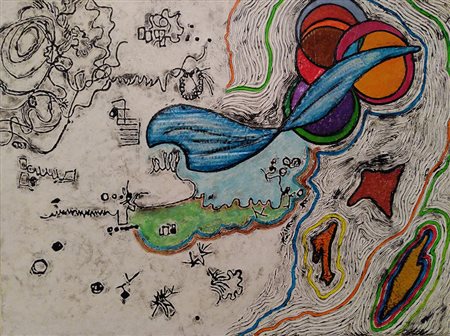 BARBARA LEGNAZZI NUMERO 61, 2019 Tecnica mista, acrilici e olio su tela cm...