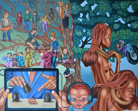 PIETRO LEMBO L’albero della vita olio su tela cm 80x100