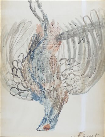 Elisabeth Frink 1930-1993 "Uccello appeso" cm. 70x54 - acquerello su carta...