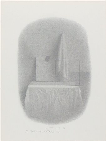 Gianfranco Ferroni 1927-2001 "Tavola con tovaglia" cm. 28x22 - matita su...