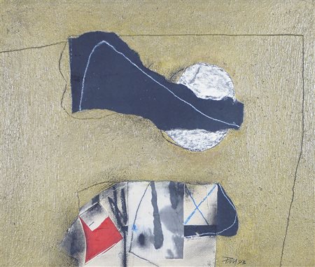 Adriano Piu Cervignano 1954 "Pianeta sconosciuto" cm. 50x60 - olio e tecnica...