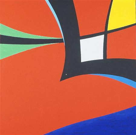 Angelo Dozio Merate 1941 "Rondini e curve" cm. 50x50 - acrilico su tela Al...