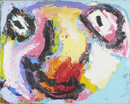 Gianfranco Asveri 1948 "Maschera" cm. 20x25 - tecnica mista su tela Al retro...