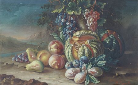 Pittore primi '900 "Natura morta" cm. 22x36 - olio su cartone Fimato Pagnotta...