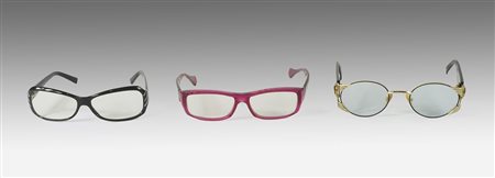 Lotto di 3 occhiali Vintage tra cui Versace e Gambini.