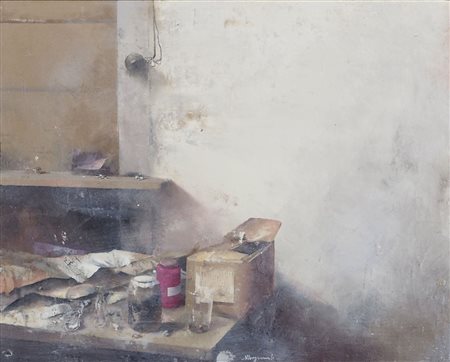 Matteo Massagrande 1959 "Natura morta" cm. 40x50 - tecnica mista su tavola...