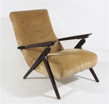 Poltrona con schienale regolabile. Anni '50.