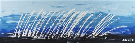 Fulvio Conte Trieste 1955 "Barcolana 16" (2016) cm. 50x130 - olio su tela e...