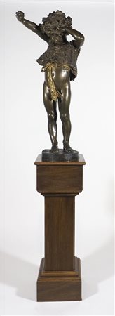 Enrico Butti 1847-1932 "Bambino" h. cm. 99 - scultura in bronzo a patina...