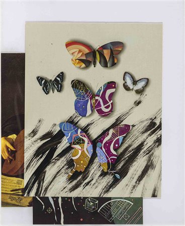 JIRI KOLAR (1914 - 2002) Kousky zivota 1988 Collage di carte su tavola in...