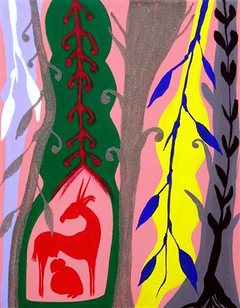 Fathi Hassan 1957, Il Cairo - [Egitto] Folcolorafrica acrilico e sabbia su...