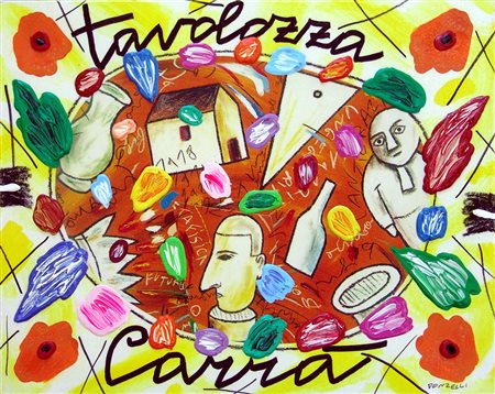 Bruno Donzelli 1941, Napoli (Na) - [Italia] Tavolozza Carrà tecnica mista su...