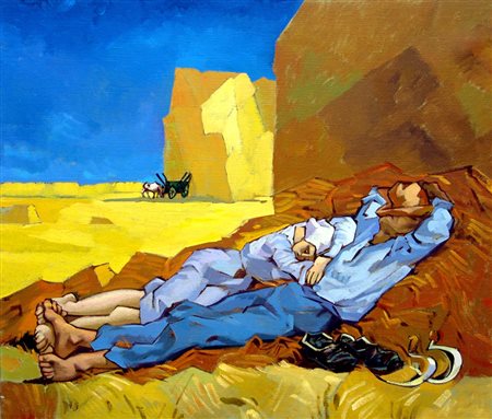 Giovanni Battista De Andreis 1938, Badalucco (Im) - [Italia] I mietitori III...