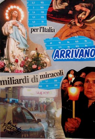 Lamberto Pignotti 1926, Firenze (Fi) - [Italia] Miracoli collage su carta...