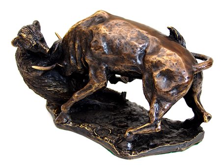 Domenico Mazzone 1927, Rutigliano (Ba) - [Italia] Orso e toro scultura in...