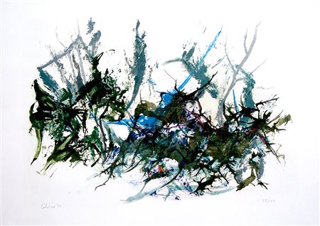 Franco Pedrina 1934, Grantortino (Pd) - [Italia] Rovi litografia 50x70 cm...