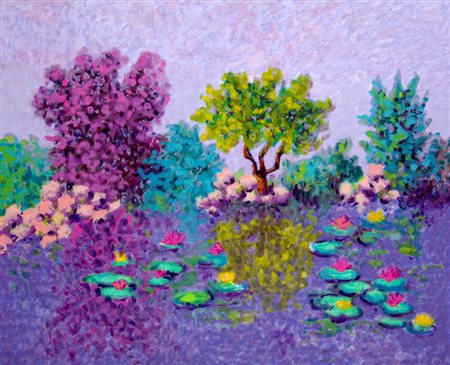 Antonio Pasciuti 1937, Lacedonia (Av) - [Italia] Ninfee serigrafia 60x80 cm...