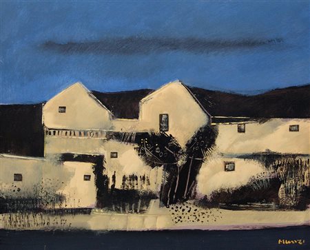 Luciano Munzi 1950, Otricoli (Tr) - [Italia] Casolari toscani tecnica mista...