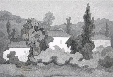 Vairo Mongatti 1934, Firenze (Fi) - [Italia] senza titolo acquaforte 45x65 cm...