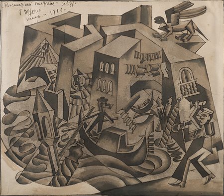 Fortunato Depero (Malosco 1892 - Rovereto 1960)"Riesumazioni veneziane"...