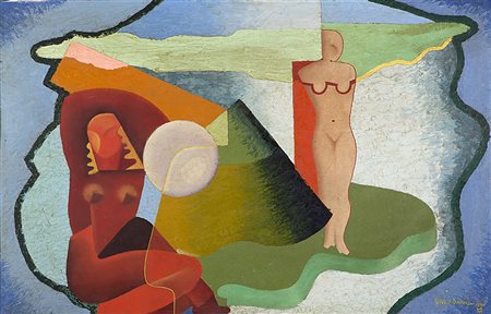 Giulio D'Anna (Villarosa 1908 - Messina 1978)"Metamorfosi cosmica" 1934olio...