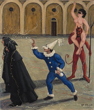 Gianfilippo Usellini (Milano 1903 - Arona 1971)"Senza titolo (le tentazioni)"...