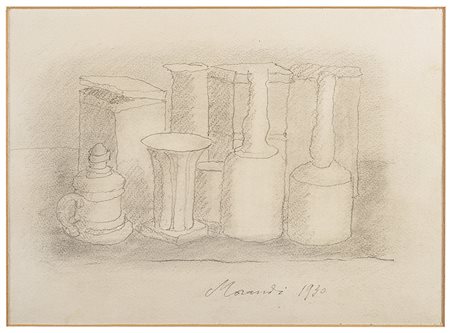 Giorgio Morandi (Bologna 1890 - 1964)"Natura morta" 1930matita su cartacm...