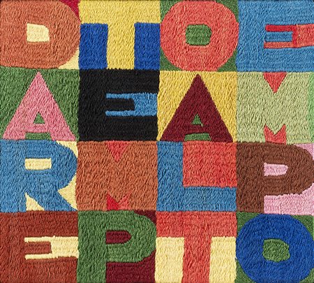 Alighiero Boetti (Torino 1940 - Roma 1994)"Dare tempo al tempo" 1984ricamocm...