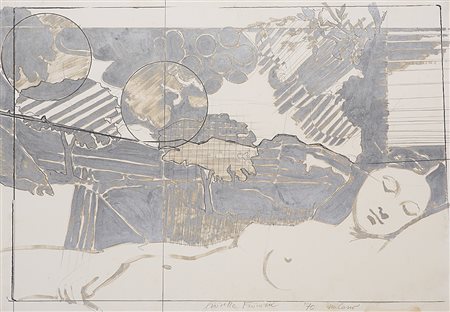 Giosetta Fioroni (Roma 1932)"Senza titolo" 1970smalto e tecnica mista su...