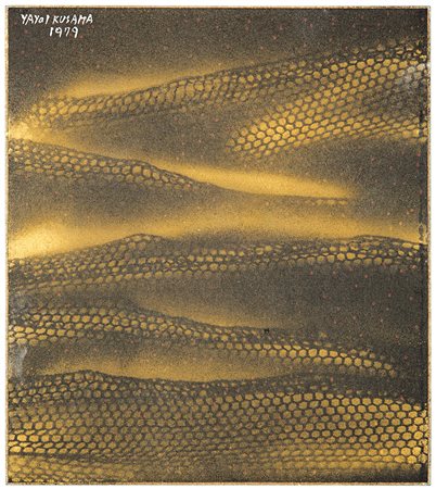 Yayoi Kusama (Matsumoto 1929)"Long Island Shores" 1979smalto su cartonecm...