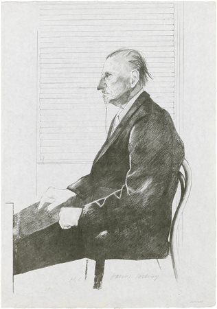 David Hockney, Bradford 1937, Ritratto di Felix Mann, 1969, Litografia su...