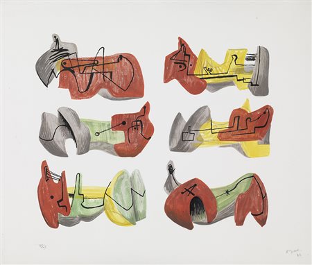 Henry Moore, Castleford 1898 - Much Hadham 1986, Six reclining figures, 1963,...
