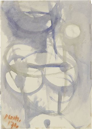 Primo Conti, Firenze 1900 - Fiesole (Fi) 1988, Figura, (1980), Gouache su...