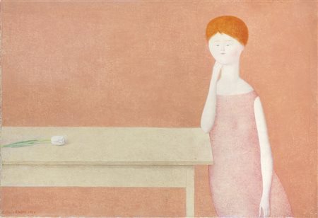 Antonio Bueno, Berlino 1918 - Fiesole (Fi) 1984, Donna con tulipano, 1956,...