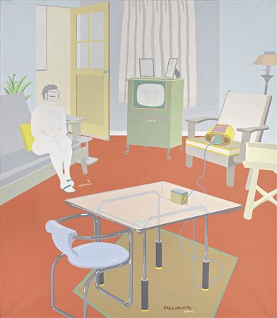 Luca Alinari, Firenze 1943 - 2019, Casa del mito (Interno), 1973, Olio su...