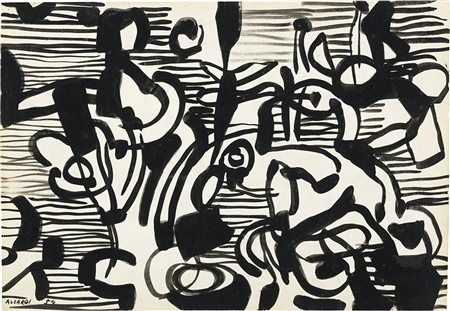 Carla Accardi, Trapani 1924 - Roma 2014, Senza titolo (Fondo bianco), 1954,...