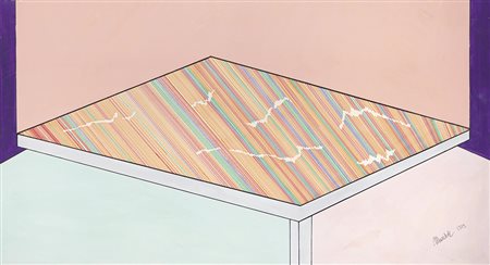 Renato Mambor, Roma 1936 - 2014, Senza titolo, 1989, Olio su cartoncino, cm....