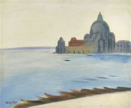 Virgilio Guidi, Roma 1891 - Venezia 1984, Punta della Dogana, 1947, Olio su...