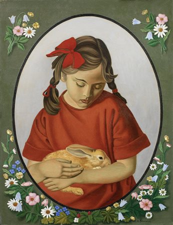 Gino Severini, Cortona (Ar) 1883 - Parigi 1966, La fillette au lapin, 1922,...