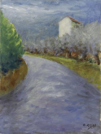 Ottone Rosai, Firenze 1895 - Ivrea (To) 1957, Paesaggio, (1948), Olio su...