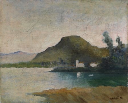 Carlo Carrà, Quargnento (Al) 1881 - Milano 1966, Paesaggio, 1944, Olio su...