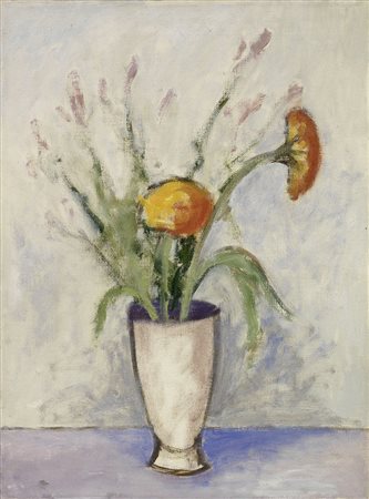 Ottone Rosai, Firenze 1895 - Ivrea (To) 1957, Fiori, (1955), Olio su tela,...